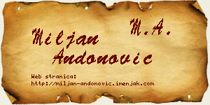 Miljan Andonović vizit kartica